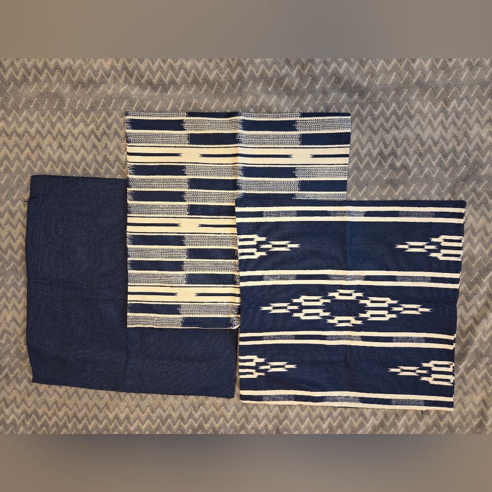 Navy Patterned Cushion Covers